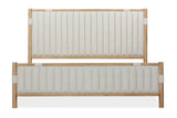 Furano Upholstered Panel Bed in Ginger and Brun Boucle - What A Room