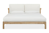 Furano Upholstered Two Cushion Platform Bed in Ginger and Natural Linen - What A Room