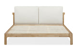 Furano Upholstered Two Cushion Platform Bed in Ginger and Natural Linen - What A Room