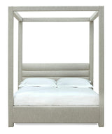 Rockford Upholstered Canopy Bed in Turtle Dove Linen - What A Room