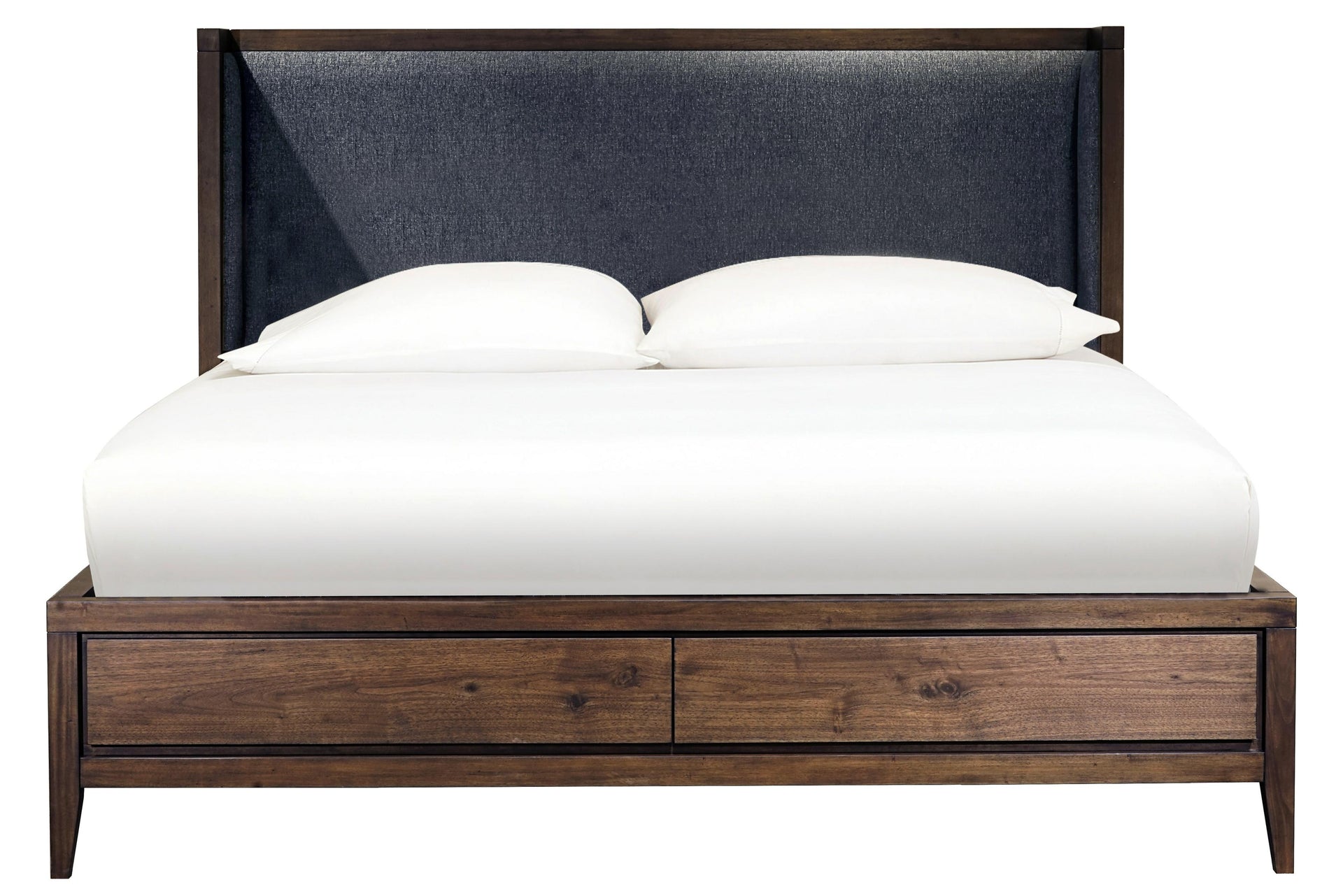 Boracay Upholstered Wingback Storage Bed in Wild Oats Brown - What A Room