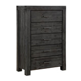 Meadow Five Drawer Solid Wood Chest in Graphite - What A Room