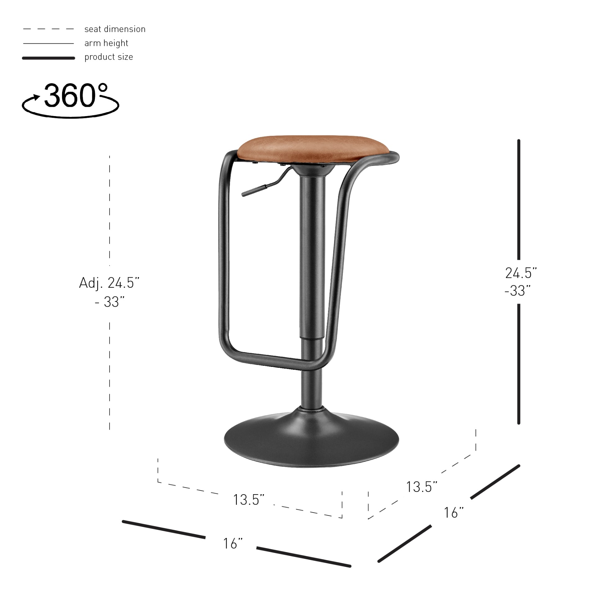 Elijah   Gaslift Swivel Bar Stool (Set of 2) - What A Room