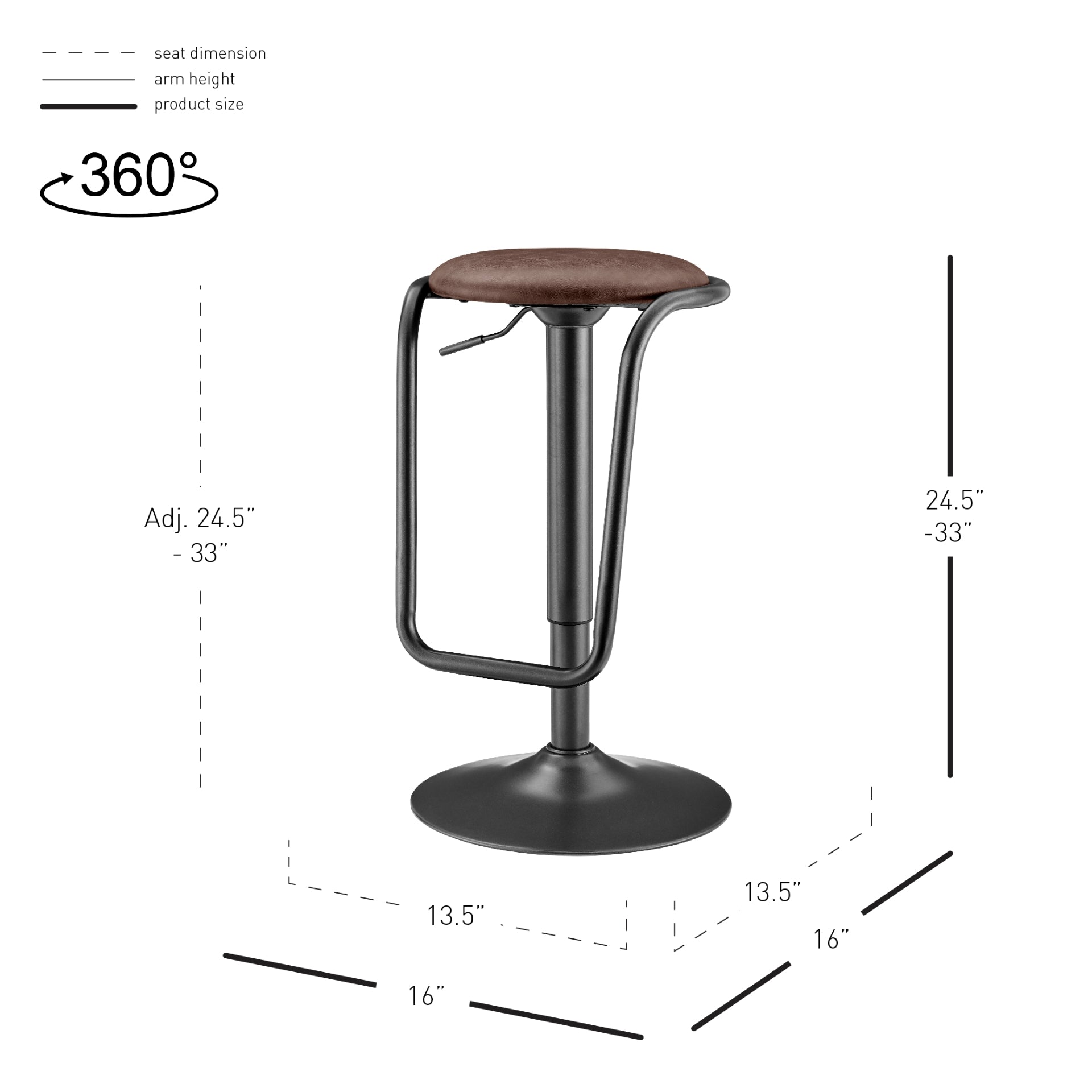 Elijah   Gaslift Swivel Bar Stool (Set of 2) - What A Room