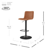 Bruce  Faux Leather Gaslift Bar Swivel Stool (Set of 2) - What A Room