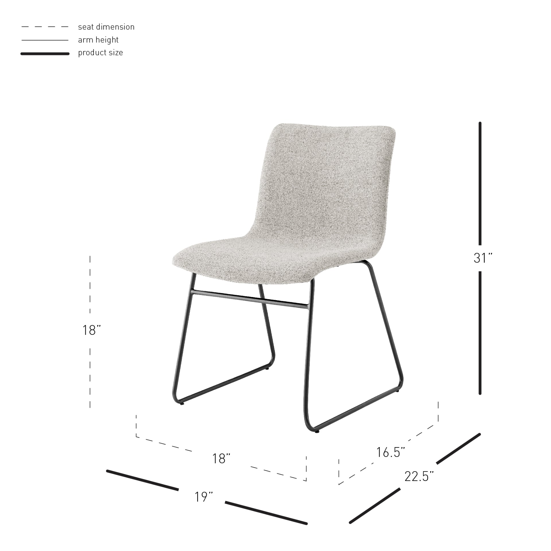 Bruce  Fabric Dining Side Chair - What A Room