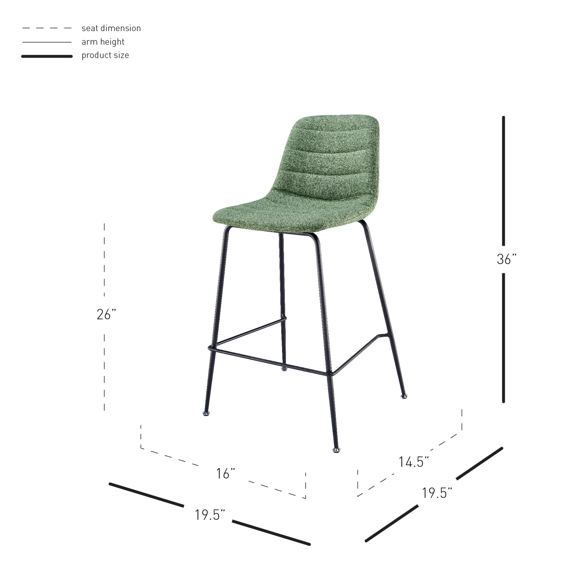 Caleb  Fabric Counter Stool - What A Room