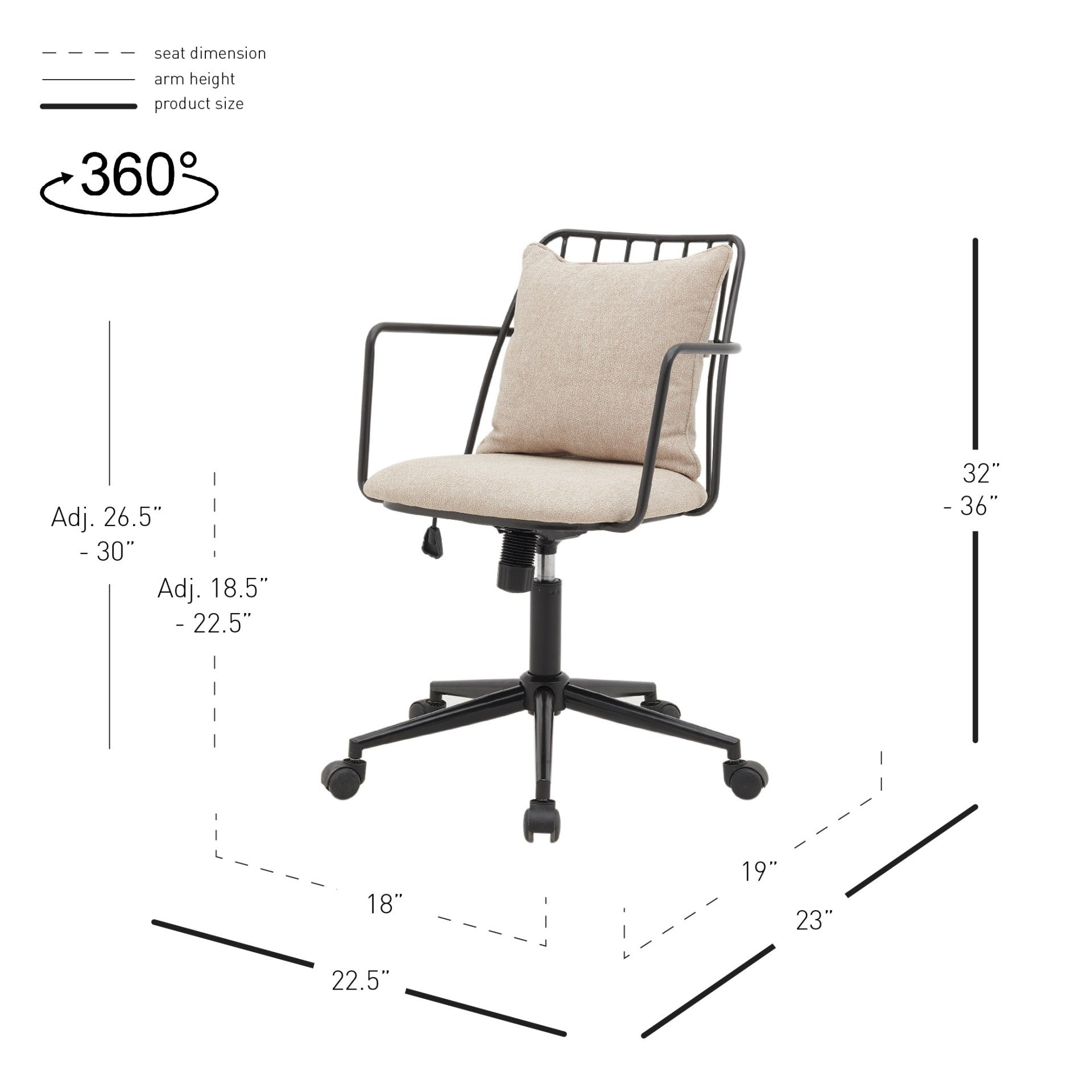 Edison  Fabric Office Chair - What A Room