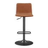 Bruce  Faux Leather Gaslift Bar Swivel Stool (Set of 2) - What A Room