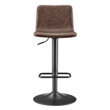 Bruce  Faux Leather Gaslift Bar Swivel Stool (Set of 2) - What A Room