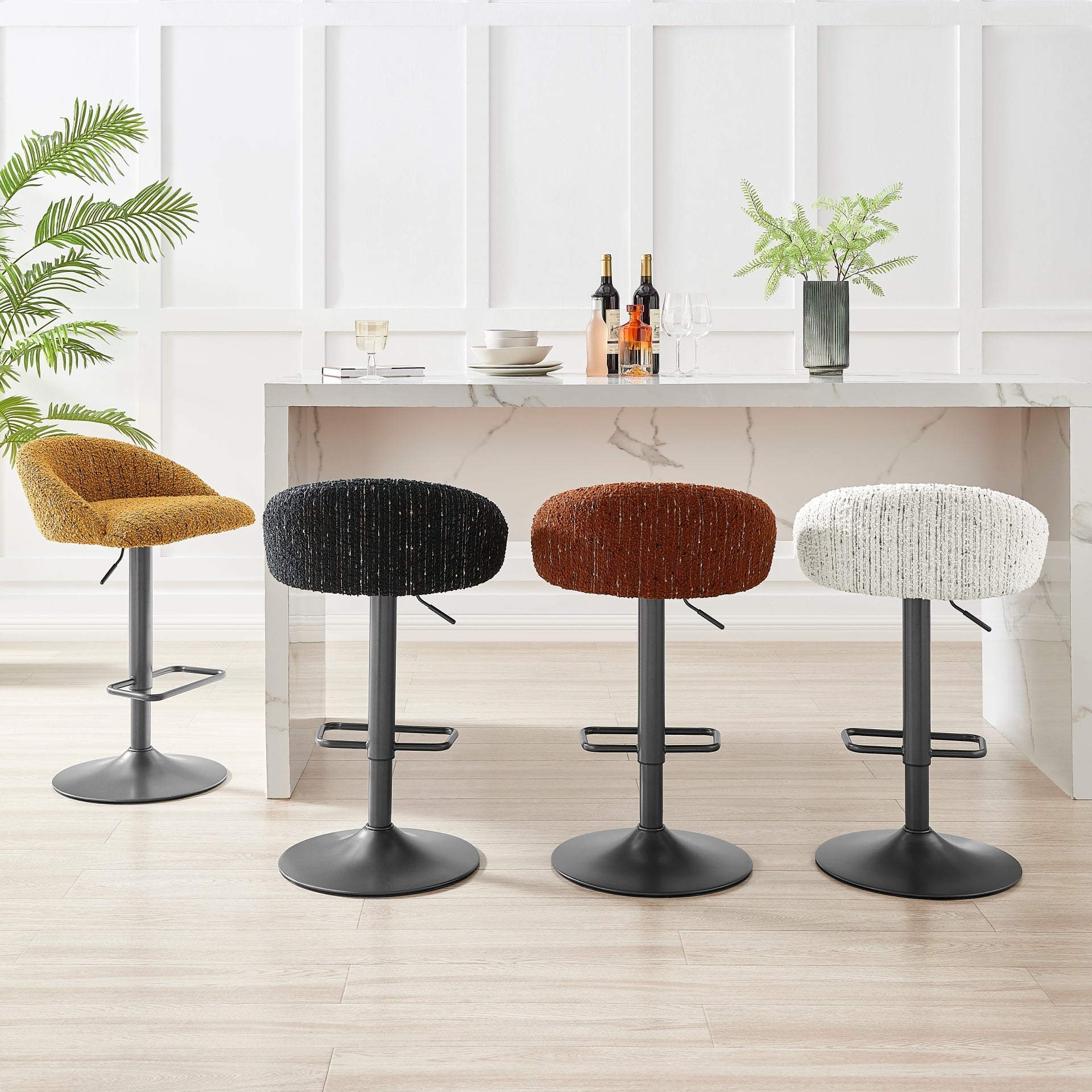 Jorrell  Fabric Gaslift Swivel Bar Stool (Set of 2) - What A Room