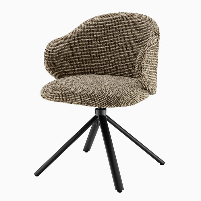 Zevia Chenille Swivel Dining Arm Chair