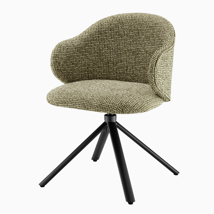 Zevia Chenille Swivel Dining Arm Chair