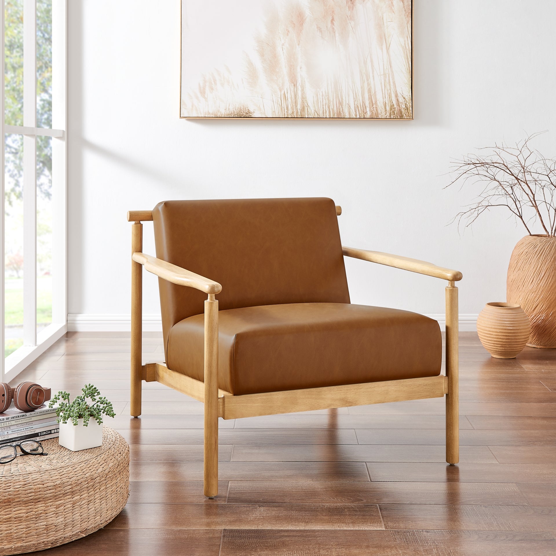 Arnold Faux Leather Accent Arm Chair - What A Room