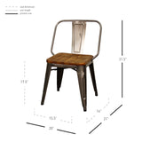 Brian Metal Dining Side Chair Wood Seat (Set of 4) - What A Room