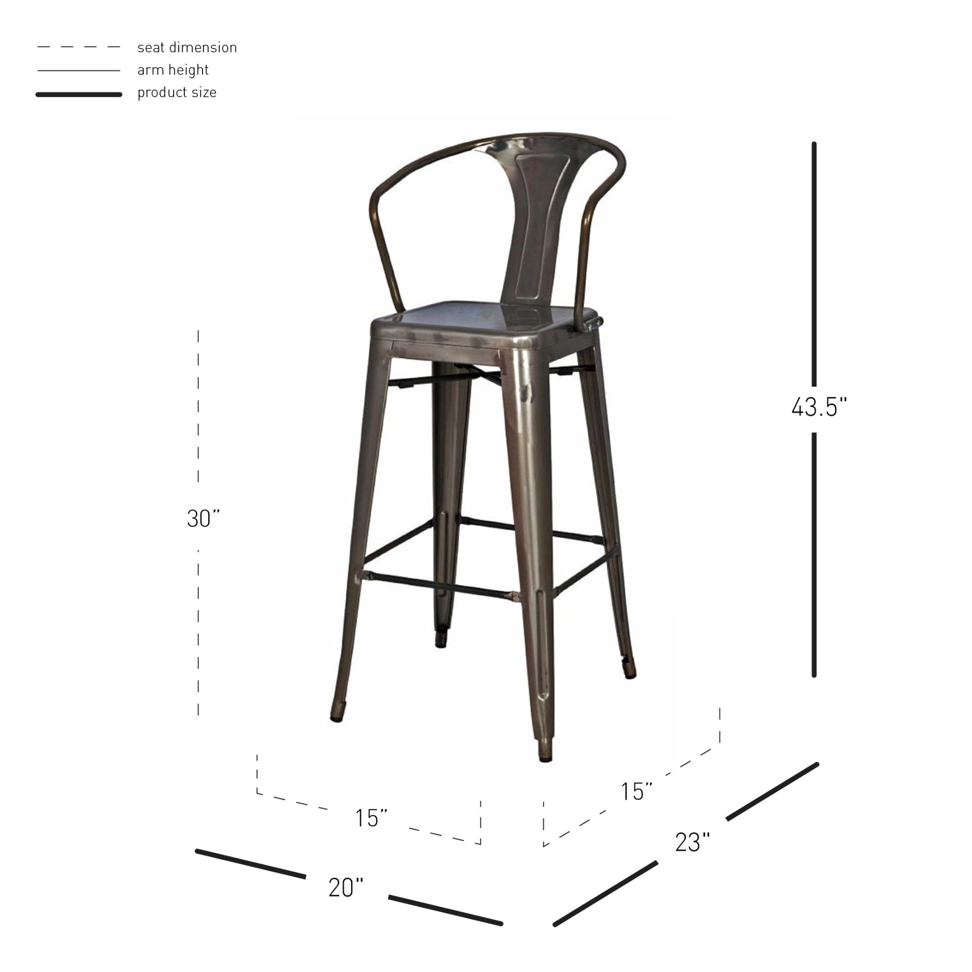 Metropolis  Metal Bar Stool (Set of 4) - What A Room