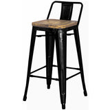 Metropolis  Low Back Counter Stool Wood Seat (Set of 4) - What A Room