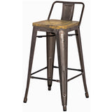 Metropolis Low Back Stool Wood Seat (Set of 4) - What A Room