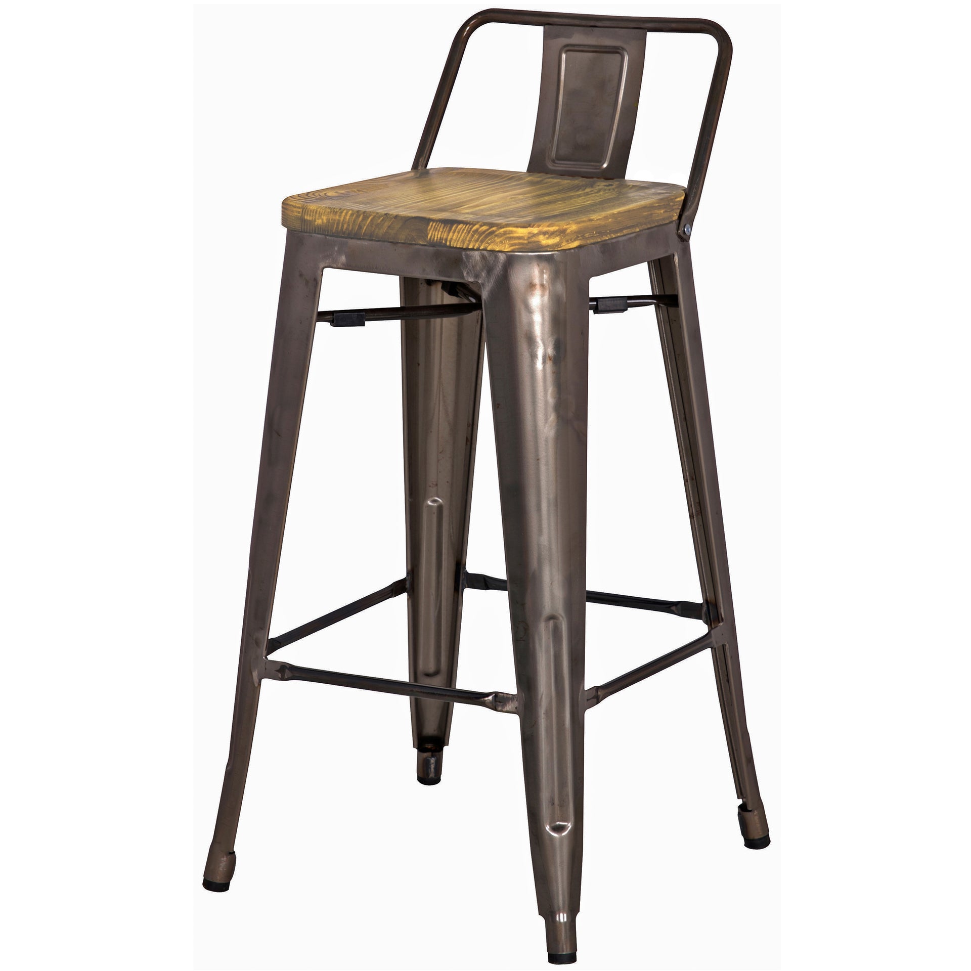 Metropolis Low Back Stool Wood Seat (Set of 4) - What A Room