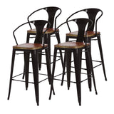 Metropolis  Metal Stool Wood Seat - What A Room