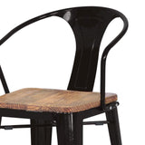 Metropolis  Metal Bar Stool Wood Seat (Set of 4) - What A Room
