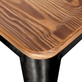 Metropolis  Metal Bar Stool Wood Seat (Set of 4) - What A Room