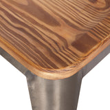 Metropolis  Metal Bar Stool Wood Seat (Set of 4) - What A Room