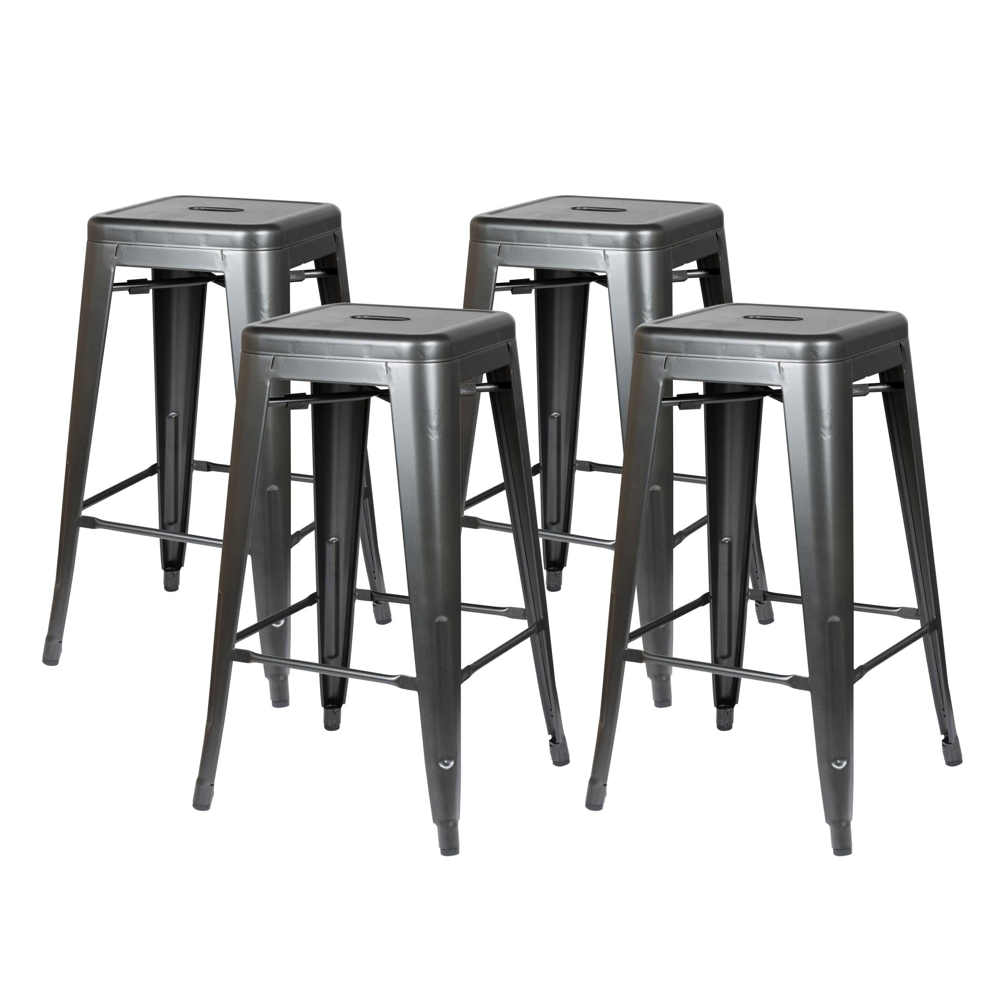Metropolis Metal Backless Counter Stool (Set of 4) - What A Room