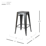 Metropolis Metal Backless Counter Stool (Set of 4) - What A Room