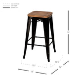 Metropolis Backless Counter Stool Wood Seat (Set of 4) - What A Room