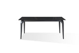 Nicoya Stone Top Rectangular Dining Table in Black Stone and Black Metal - What A Room