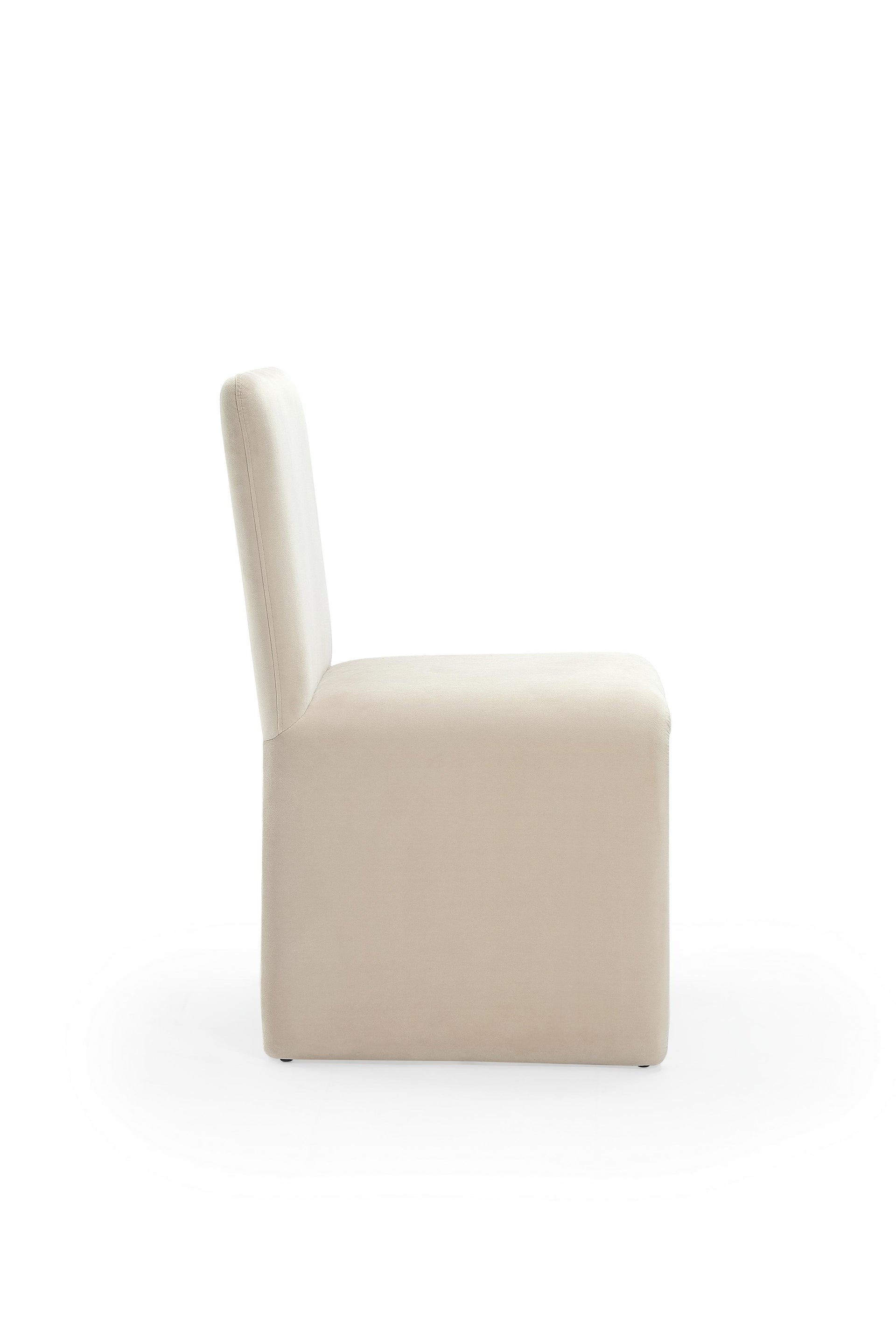 Winston Fully Upholstered Side chair in Sand Velvet (Set of 2) - What A Room