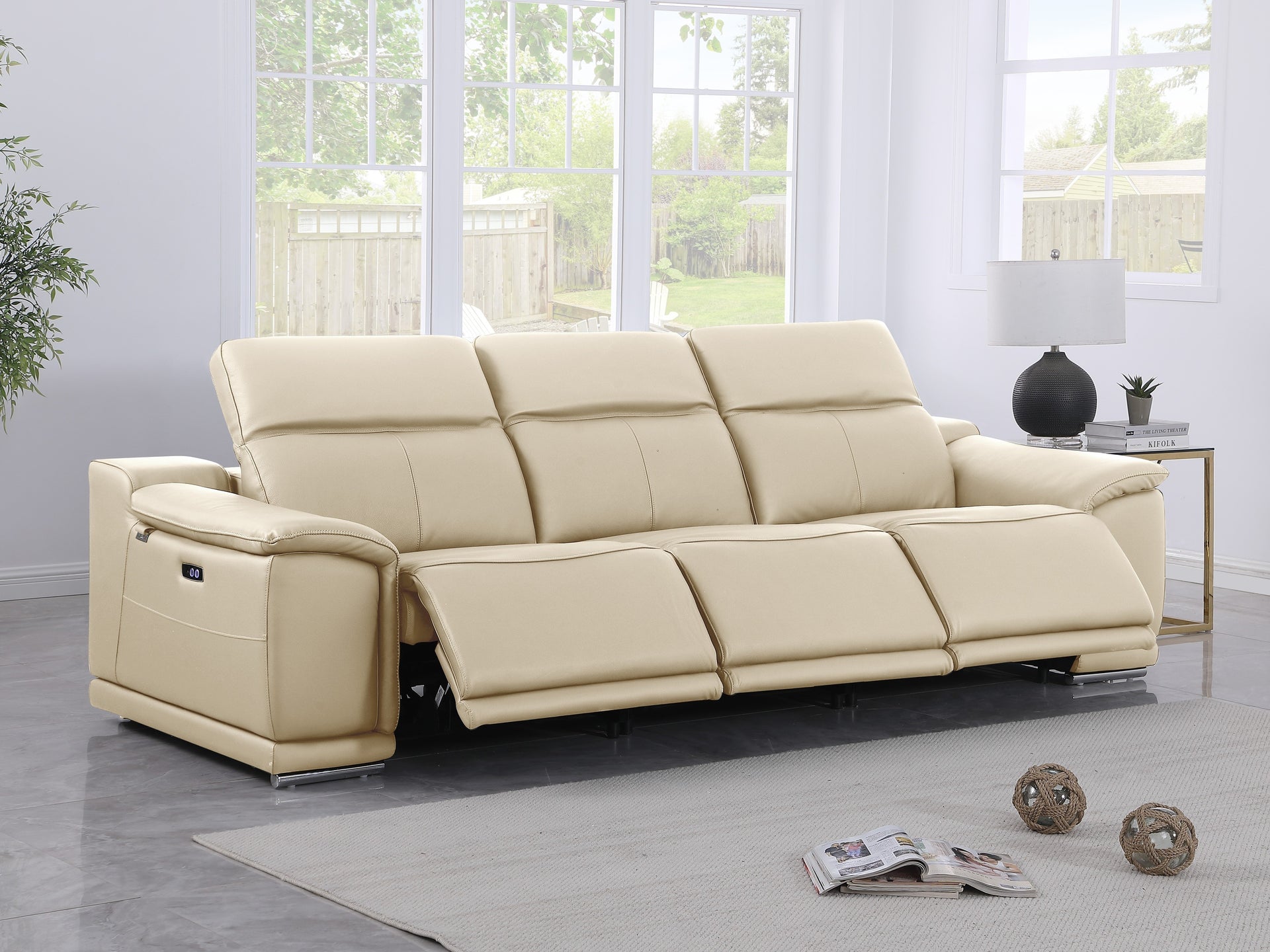 9762 DivanItalia Modular Power Reclining Sofa Top Grain Italian Leather Sets - What A Room
