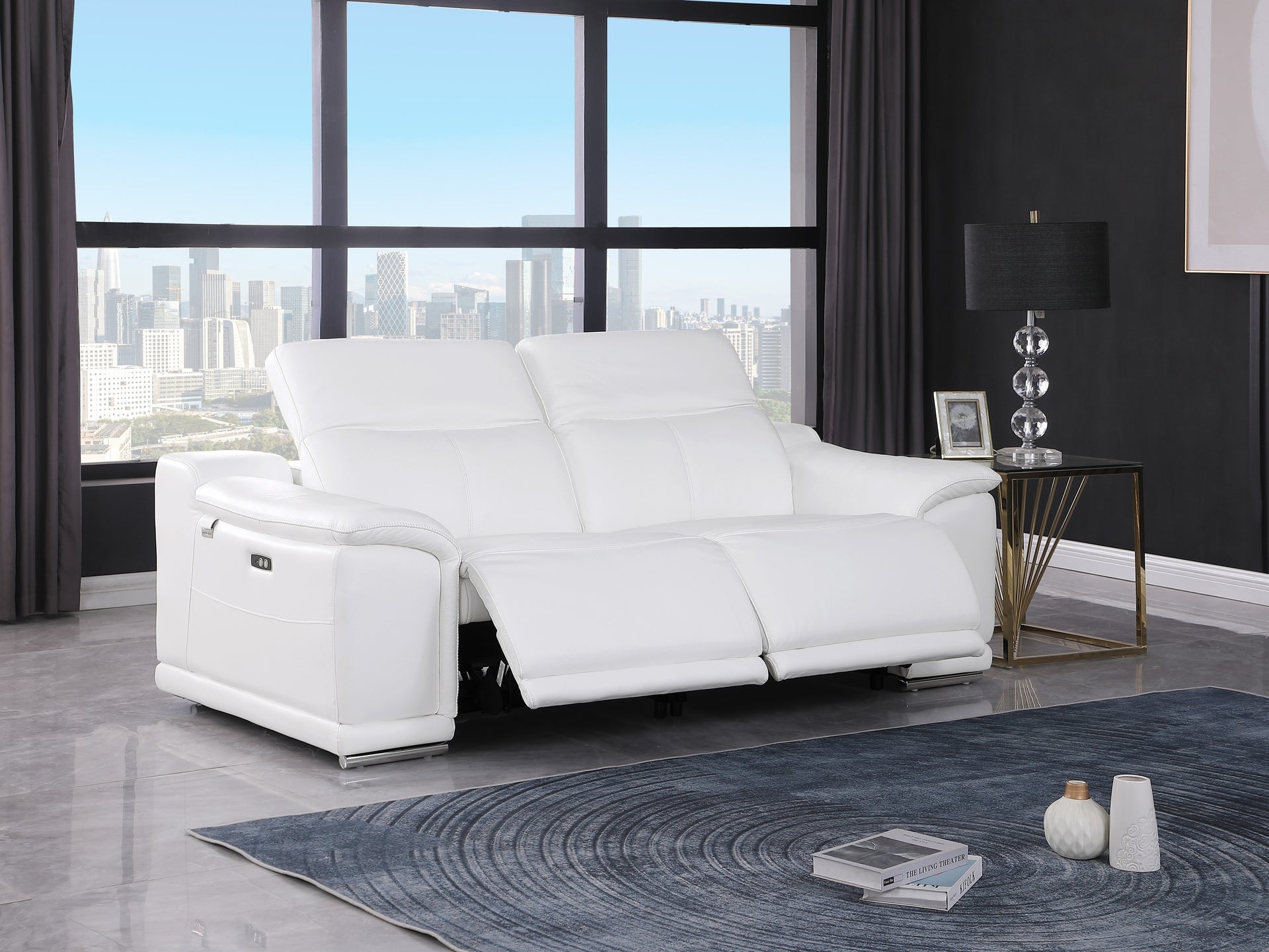 9762 DivanItalia Modular Power Reclining Sofa Top Grain Italian Leather Sets - What A Room