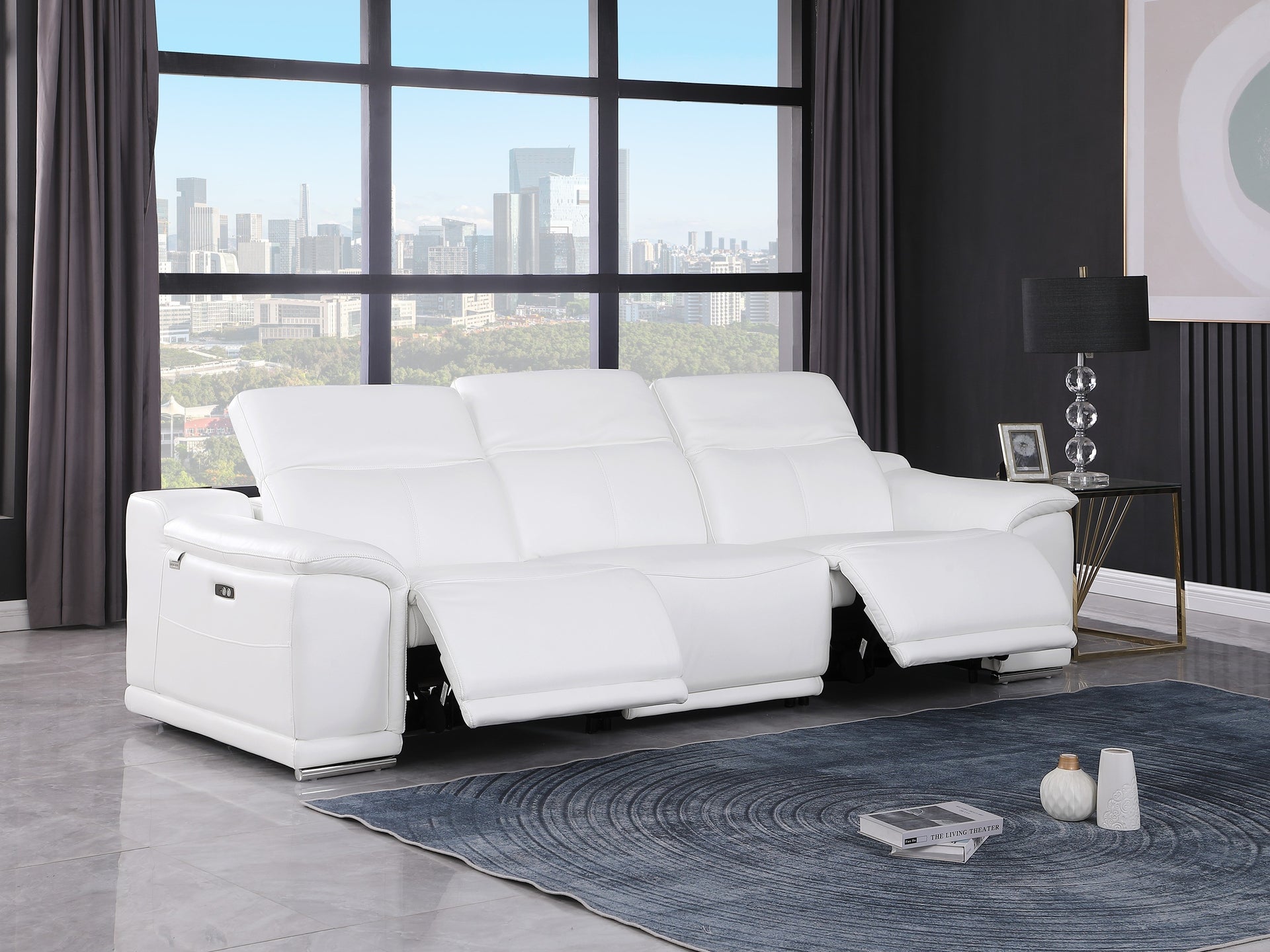 9762 DivanItalia Modular Power Reclining Sofa Top Grain Italian Leather Sets - What A Room