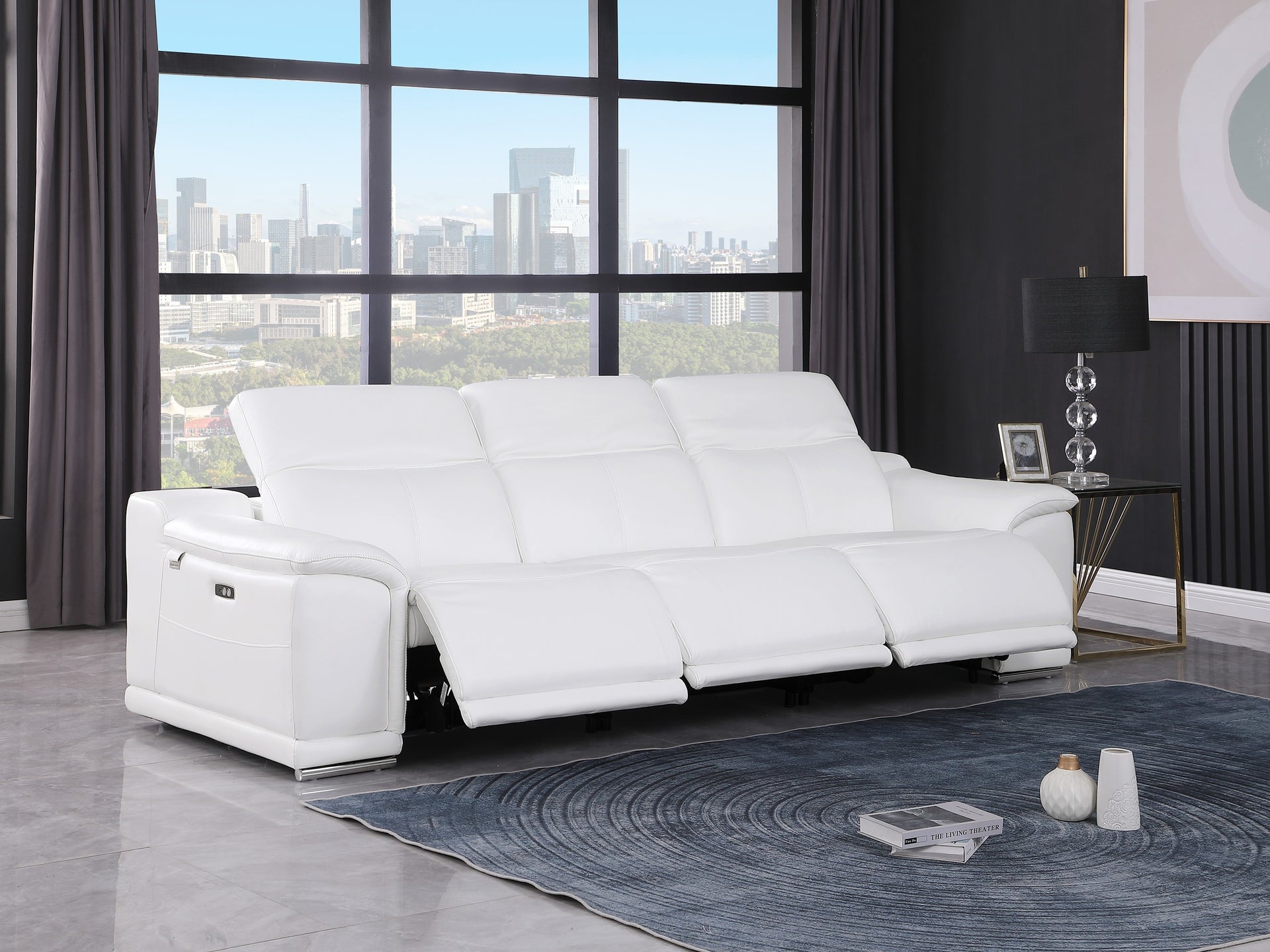 9762 DivanItalia Modular Power Reclining Sofa Top Grain Italian Leather Sets - What A Room