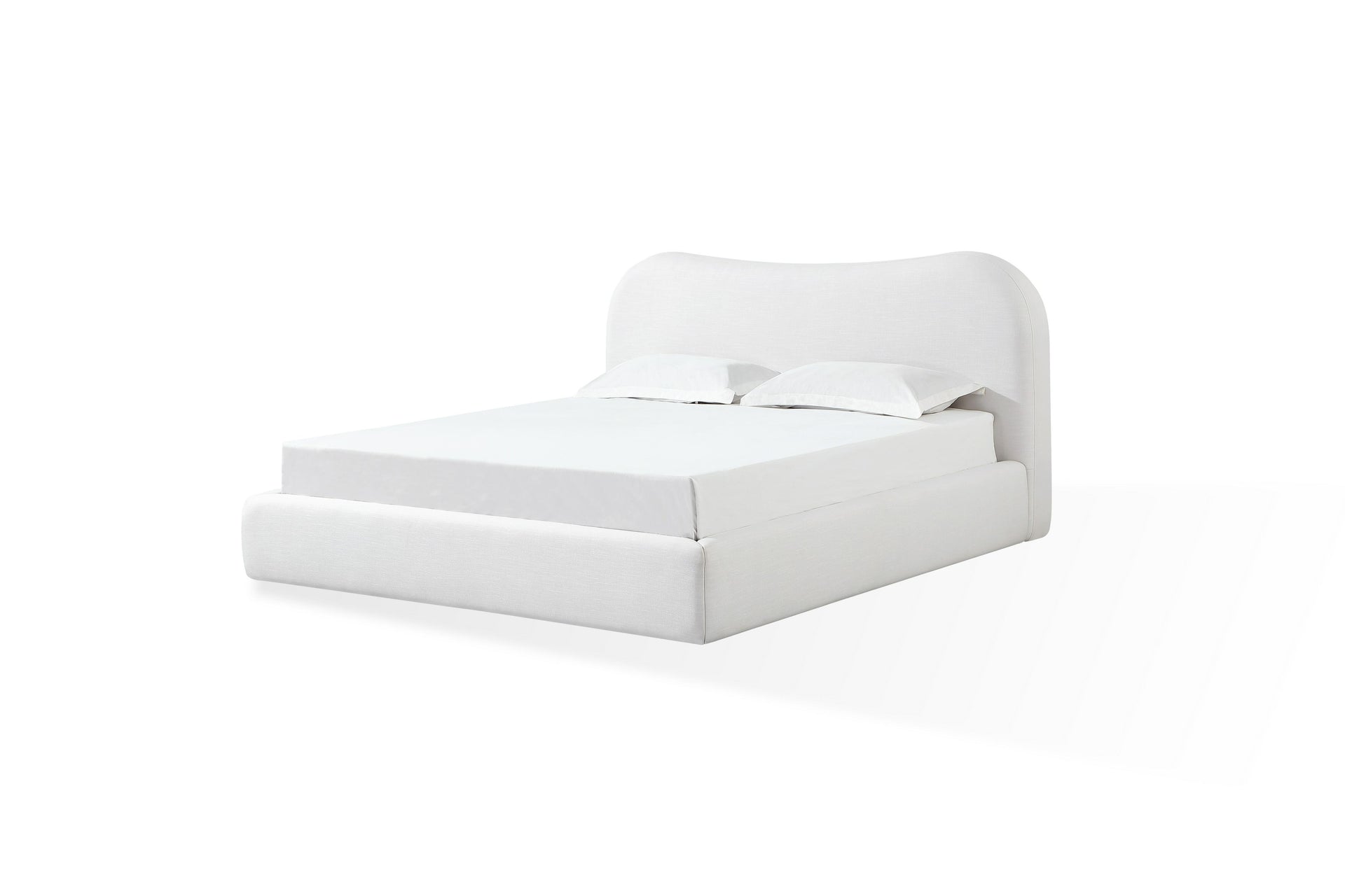 Elena Upholstered Bed in Vanilla Linen - What A Room