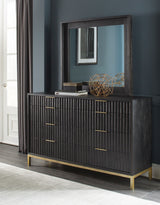 Kentifield Solid Wood Eight Drawer Dresser in Black Drifted Oak - What A Room
