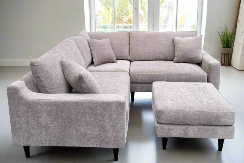 Clearance - Alex L Sectional 88" x 88" x 40" with 28''x 28'' ottoman