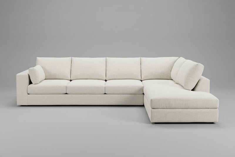 Clearance - Daphne L Bumper Sectional in Elliot Oyster- Ready to Ship