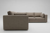 What  a room Daphne L Sectional in Perfomance Fabric Nile Shitake  clearanec