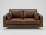 Clearance Daphne Leather Sofa in Saloon Rum from What A  Room
