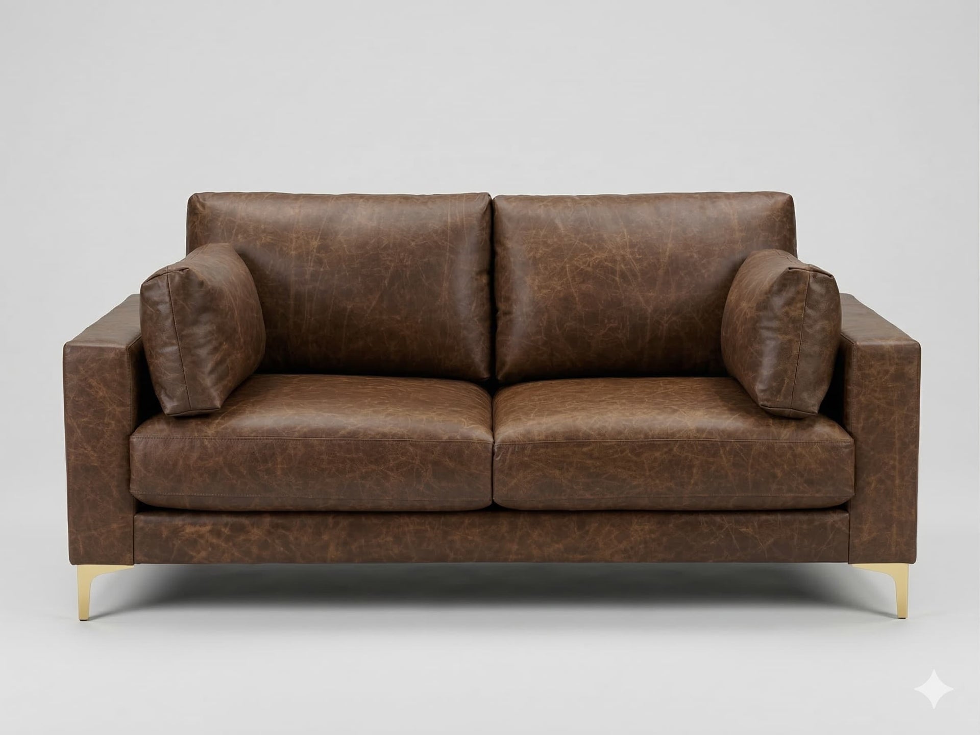 Clearance Daphne Leather Sofa in Saloon Rum from What A  Room