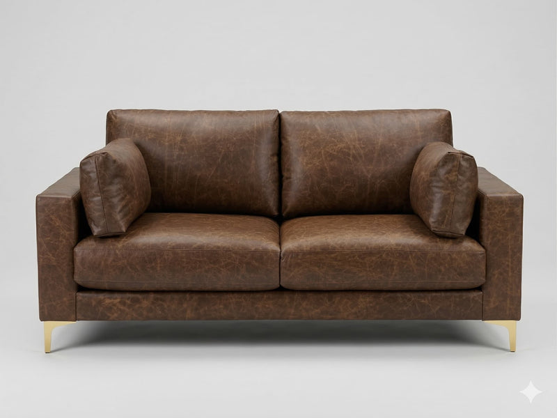 Clearannce- Genuine Leather Daphne Sofa- Ready to Ship