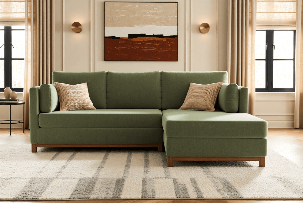 Florida sofa chaise in modern transitional living room