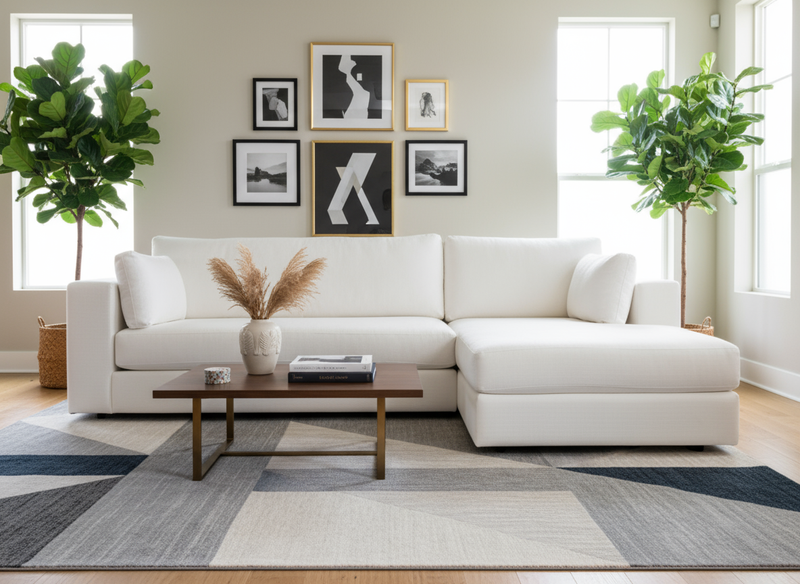 Clearance - Daphne L Sofa Chaise- 104'' x 70''