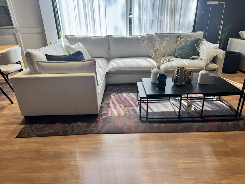 Clearance - Custom 4'' Track Arm L-Sectional with Knife Edge Styled Cushions