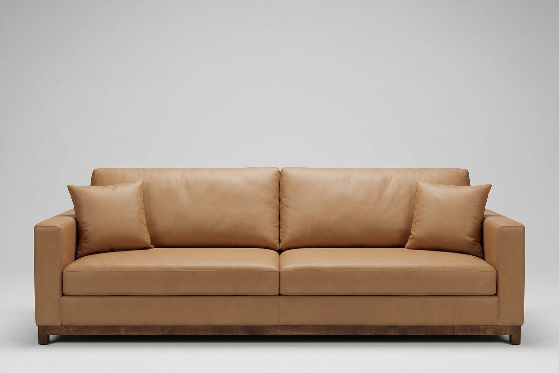 Clearance Sofa in Genuine Leather with wood base from What a Room