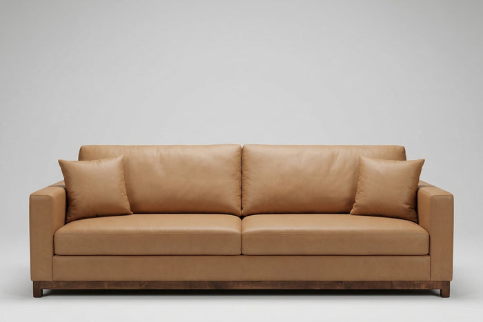 Clearance Sofa in Genuine Leather with wood base from What a Room