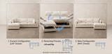 Clearance Reversible Daphne Chaise in Contessa Vanilla